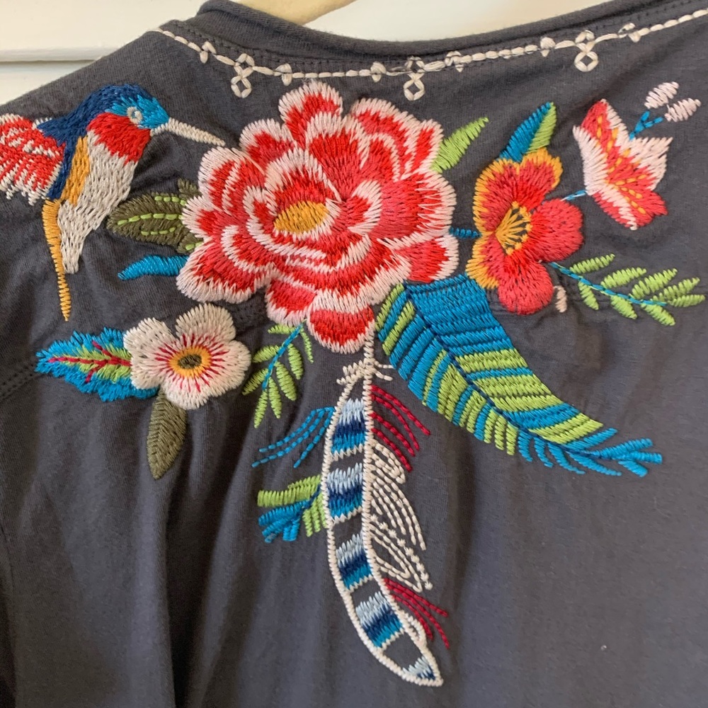 Johnny Was Embroidered T-shirt